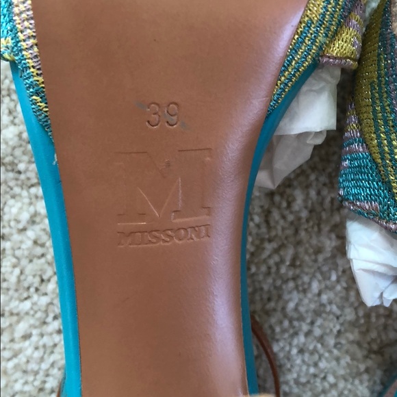 Missoni crochet metallic knit and leather sandals - Picture 6 of 6